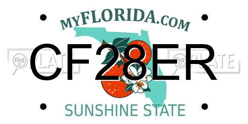 CF28ER Florida License Plate