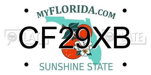CF29XB Florida License Plate
