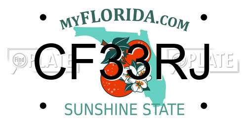 CF33RJ Florida License Plate