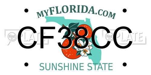 CF38CC Florida License Plate