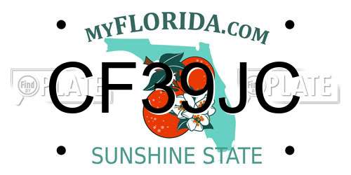 CF39JC Florida License Plate