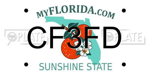 CF3FD Florida License Plate
