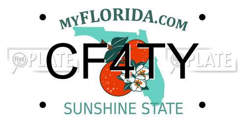 CF4TY Florida License Plate
