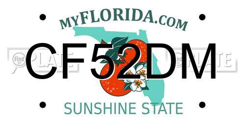 CF52DM Florida License Plate