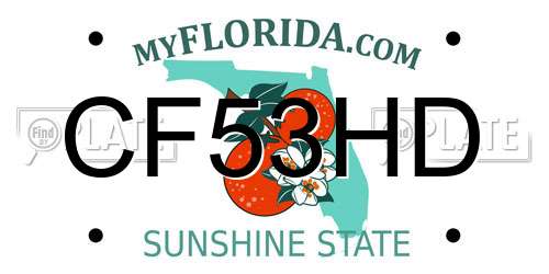 CF53HD Florida License Plate
