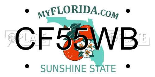 CF55WB Florida License Plate
