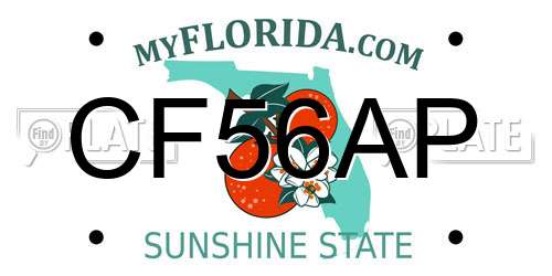 CF56AP Florida License Plate