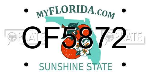 CF5872 Florida License Plate