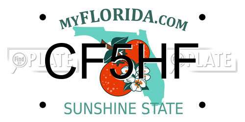 CF5HF Florida License Plate