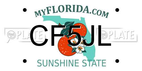 CF5JL Florida License Plate
