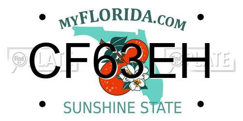 CF63EH Florida License Plate