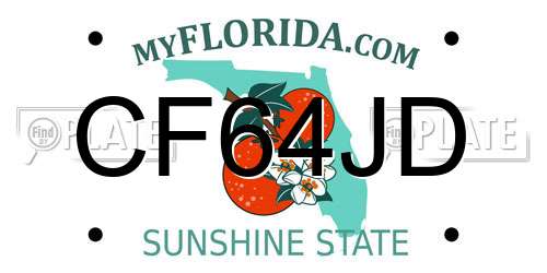 CF64JD Florida License Plate