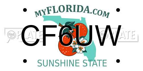 CF6UW Florida License Plate