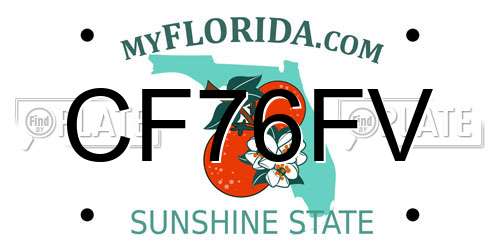 CF76FV Florida License Plate