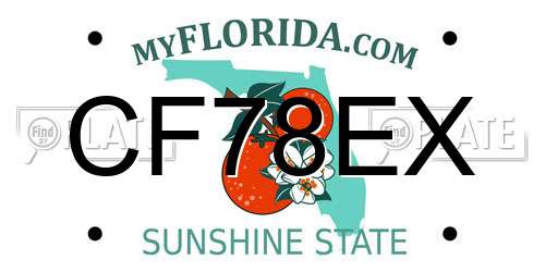 CF78EX Florida License Plate