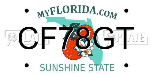 CF78GT Florida License Plate