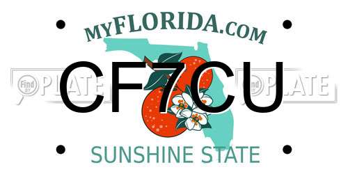 CF7CU Florida License Plate