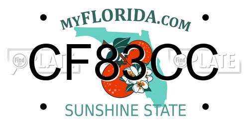 CF83CC Florida License Plate