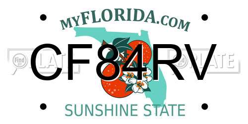 CF84RV Florida License Plate