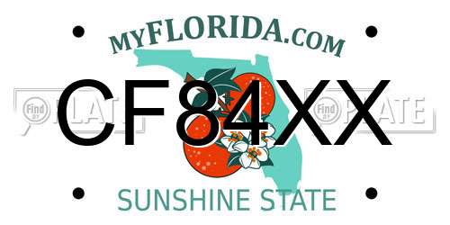 CF84XX Florida License Plate