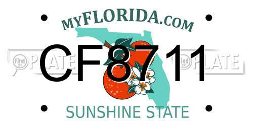 CF8711 Florida License Plate