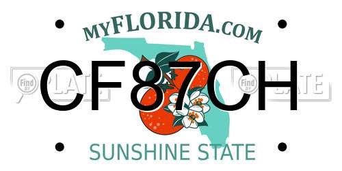 CF87CH Florida License Plate