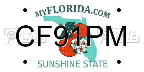CF91PM Florida License Plate