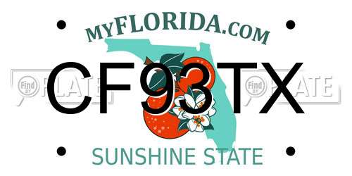CF93TX Florida License Plate