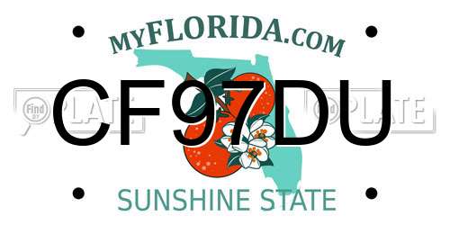 CF97DU Florida License Plate