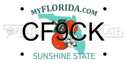 CF9CK Florida License Plate