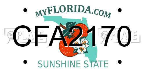 CFA2170 Florida License Plate