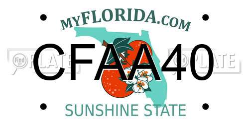 CFAA40 Florida License Plate