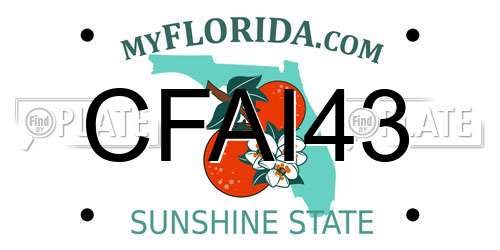 CFAI43 Florida License Plate