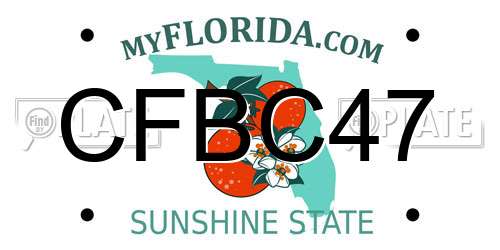 CFBC47 Florida License Plate