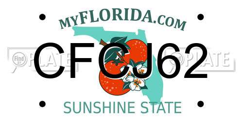 CFCJ62 Florida License Plate
