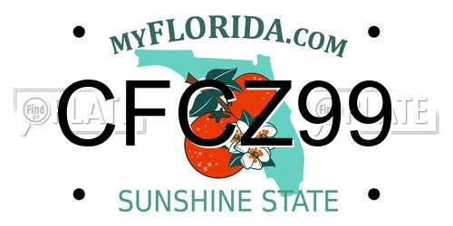 CFCZ99 Florida License Plate