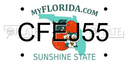 CFEJ55 Florida License Plate