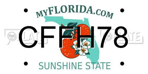 CFFH78 Florida License Plate