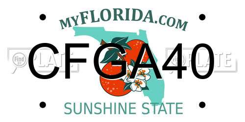 CFGA40 Florida License Plate