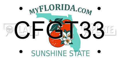 CFGT33 Florida License Plate
