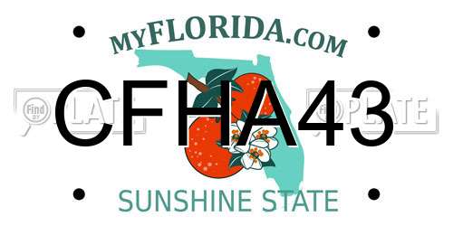 CFHA43 Florida License Plate