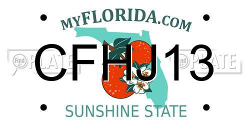 CFHJ13 Florida License Plate
