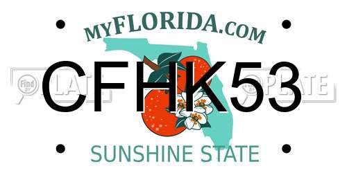 CFHK53 Florida License Plate