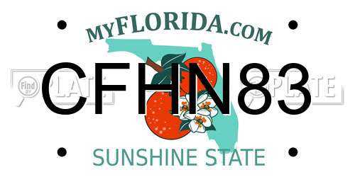 CFHN83 Florida License Plate