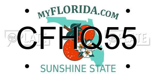 CFHQ55 Florida License Plate