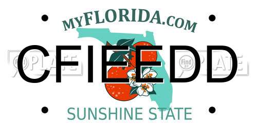 CFIEEDD Florida License Plate