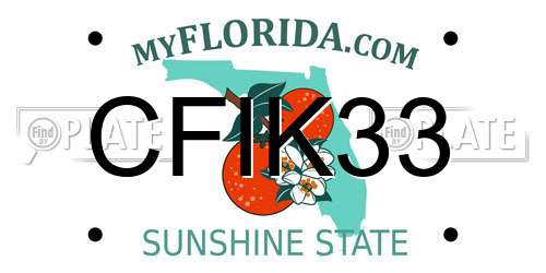 CFIK33 Florida License Plate