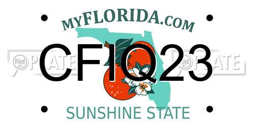 CFIQ23 Florida License Plate