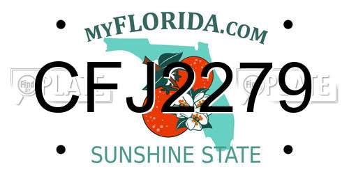 CFJ2279 Florida License Plate