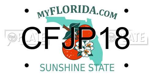 CFJP18 Florida License Plate
